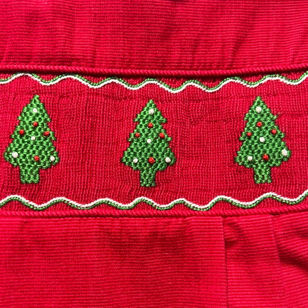 Red Baby boy Corduroy Romper with Green Tree Embroidery, 24M - Picture 2 of 5